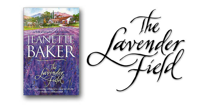 Book cover Art Type Design Romance The Lavender Field Calligraphy