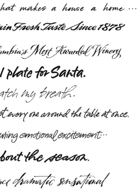 Handwriting - Calligraphy and Hand Lettering can take on many different personalities. | scipt | lettering | emotions | personalities | sample | pen | ink | script