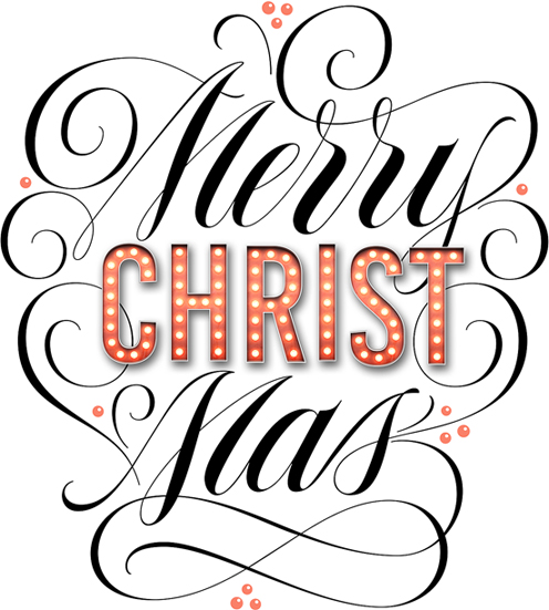 Merry Christ Mas Lettering