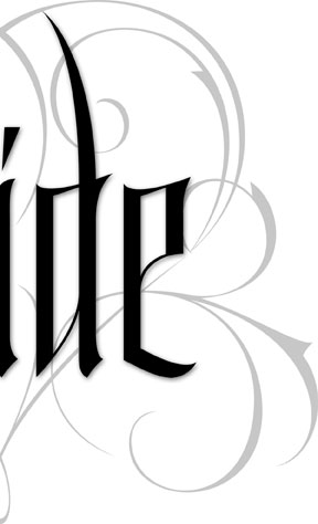 Bride Gothic lettering for Zazzle and Redbubble | 26 Characters | 26_characters | hoffmann Angelic Design | wedding | marriage | biker | tattoo | vampire | black | white | elegant | fshionalbe | scarf | t-shirt | pillow | inviation | reception | rehearsal