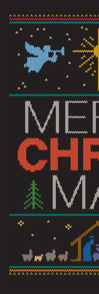 camel | stars | christ | jesus | red Merry Christ Mas Ugly Knit Sweater | Christmas | angels | 26 Characters | 26_characters | colorful | colorful | granny knit |knitted | scandinavian | red | sweatshirt | sweater | t-shirt | wrapping paper | religion | religious | christian | christianity | nativity