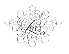 love Flourish lettering for Zazzle and Redbubble