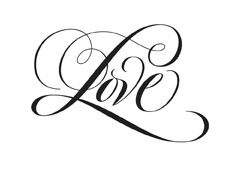 love Simple Flourish lettering for Zazzle and Redbubble