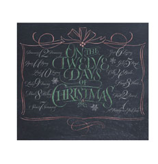 Twelve days of Christmas lettering for Zazzle and Redbubble